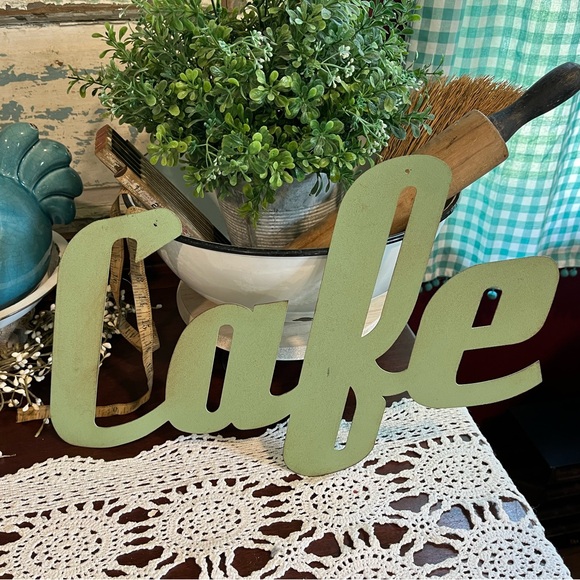 Other - Light Green Metal Cafe Sign